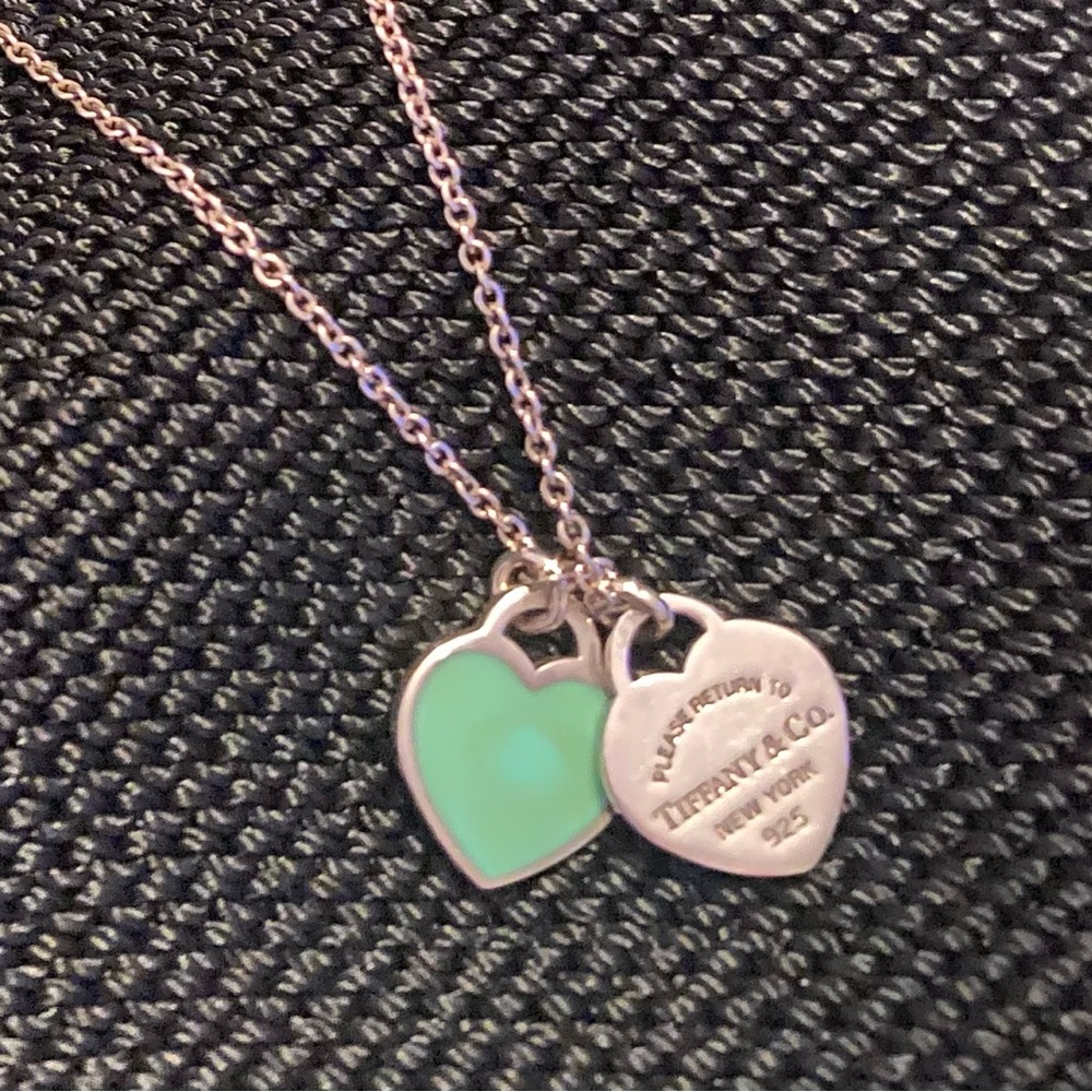 Tiffany Blue Mini Hearts Neckalce